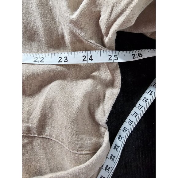 Caran New York Linen Knee Length Short Sleeve Dress - Khaki - SZ 2X - Picture 8 of 9